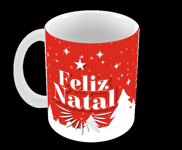 Caneca Polímero Feliz Natal Personalizada