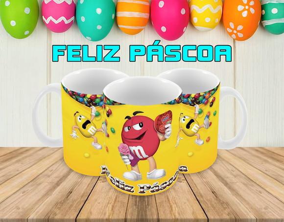 Caneca Polímero Feliz Páscoa Personalizada