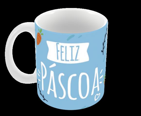Caneca Polímero Feliz Páscoa Personalizada