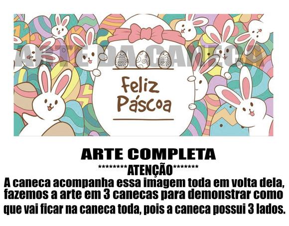 Caneca Polímero Feliz Páscoa Personalizada
