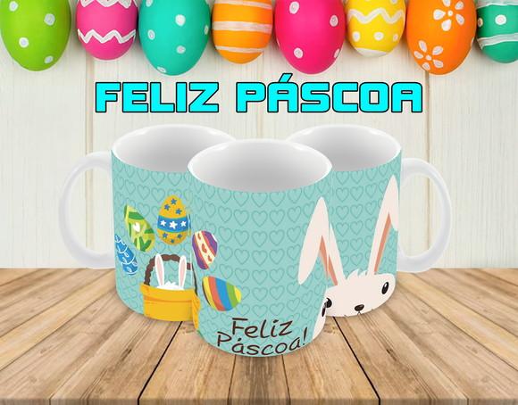 Caneca Polímero Feliz Páscoa Personalizada