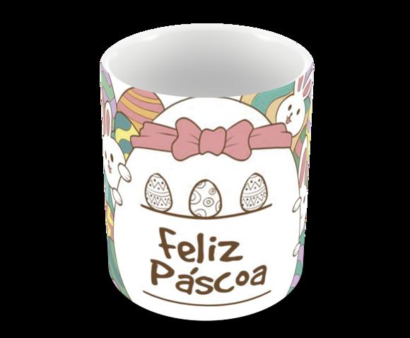 Caneca Polímero Feliz Páscoa Personalizada