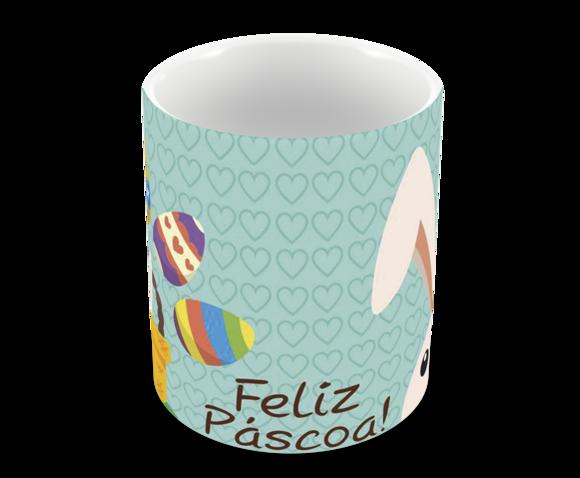 Caneca Polímero Feliz Páscoa Personalizada