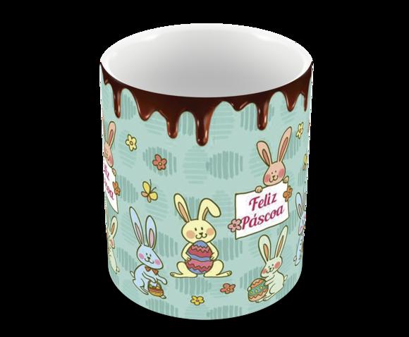 Caneca Polímero Feliz Páscoa Personalizada