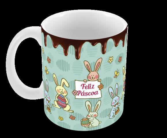 Caneca Polímero Feliz Páscoa Personalizada