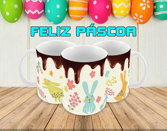 Caneca Polímero Feliz Páscoa Personalizada