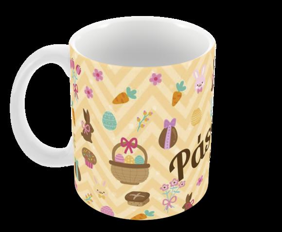 Caneca Polímero Feliz Páscoa Personalizada