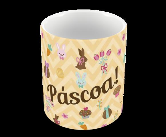Caneca Polímero Feliz Páscoa Personalizada