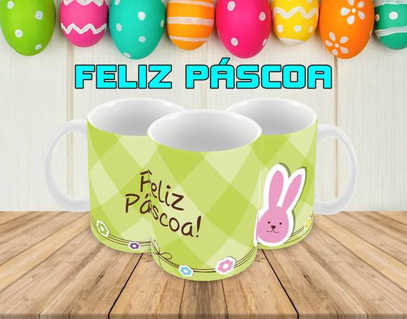 Caneca Polímero Feliz Páscoa Personalizada