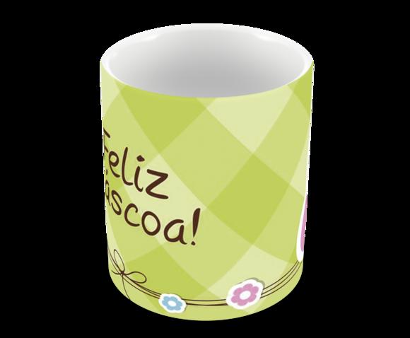 Caneca Polímero Feliz Páscoa Personalizada
