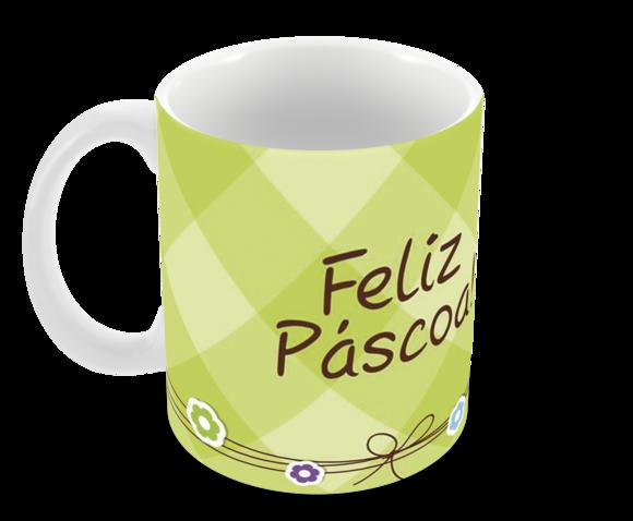 Caneca Polímero Feliz Páscoa Personalizada