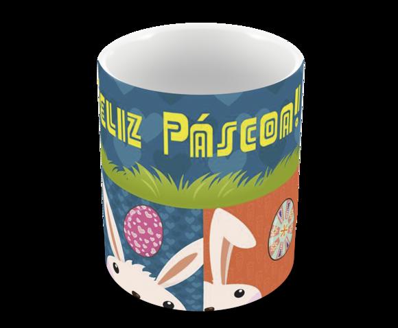 Caneca Polímero Feliz Páscoa Personalizada