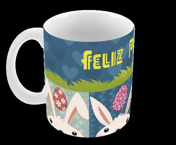 Caneca Polímero Feliz Páscoa Personalizada