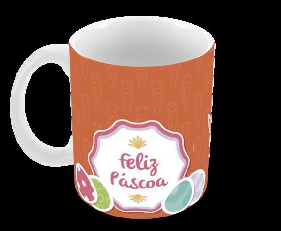Caneca Polímero Feliz Páscoa Personalizada