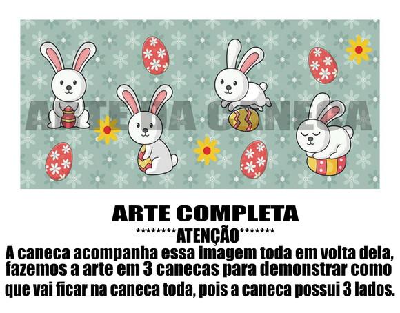 Caneca Polímero Feliz Páscoa Personalizada