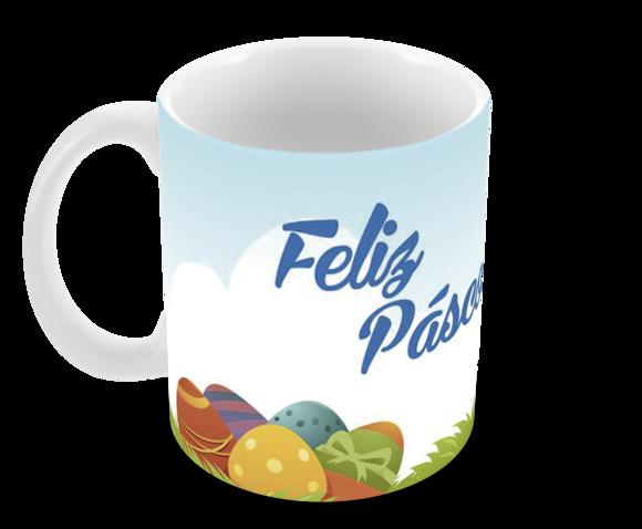 Caneca Polímero Feliz Páscoa Personalizada