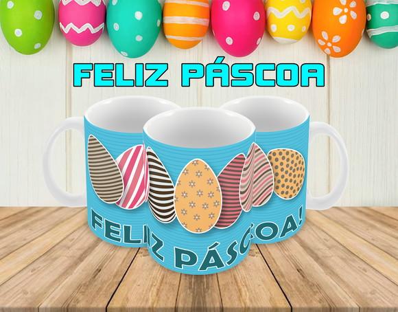 Caneca Polímero Feliz Páscoa Personalizada