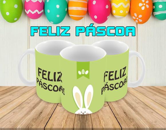Caneca Polímero Feliz Páscoa Personalizada