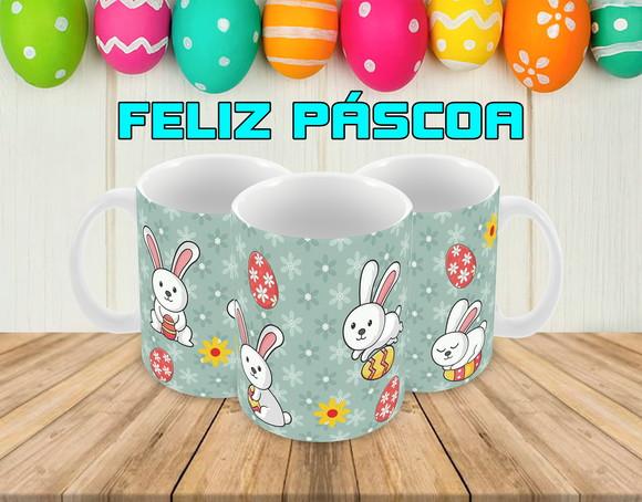 Caneca Polímero Feliz Páscoa Personalizada