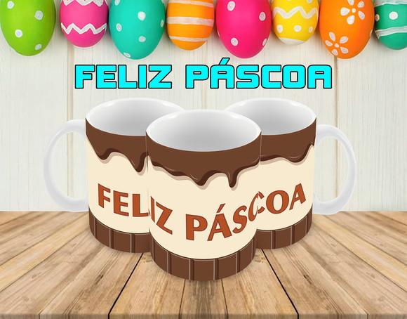 Caneca Polímero Feliz Páscoa Personalizada
