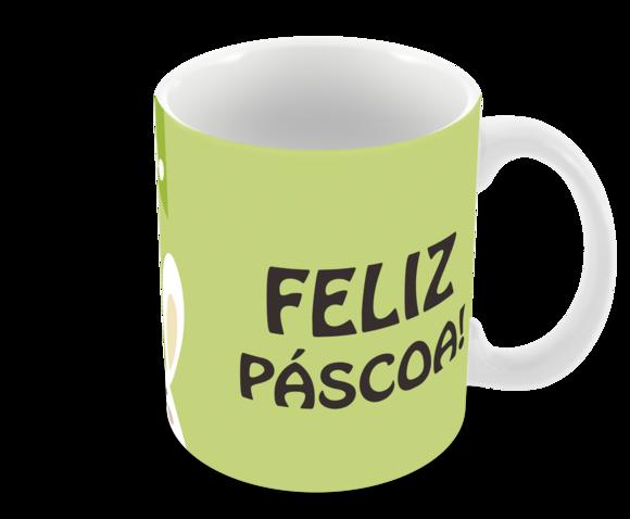Caneca Polímero Feliz Páscoa Personalizada