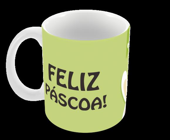 Caneca Polímero Feliz Páscoa Personalizada