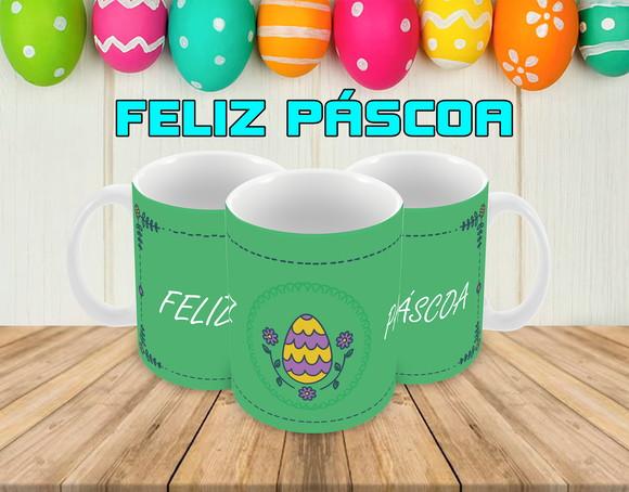 Caneca Polímero Feliz Páscoa Personalizada