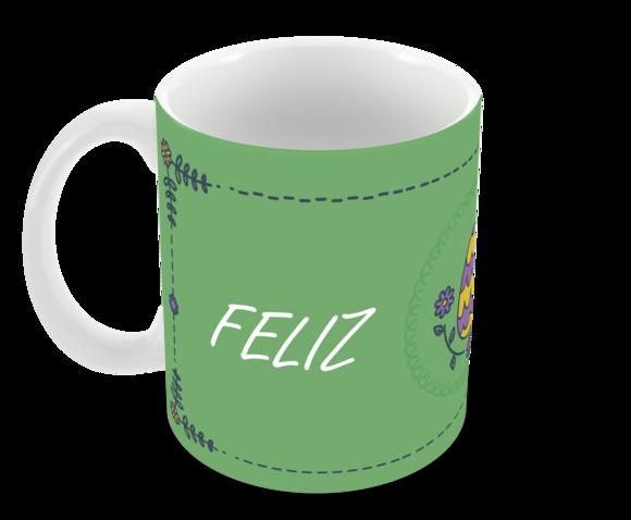 Caneca Polímero Feliz Páscoa Personalizada