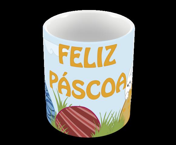 Caneca Polímero Feliz Páscoa Personalizada