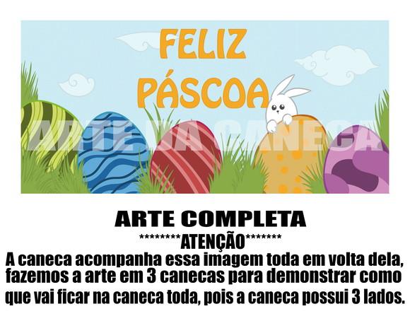 Caneca Polímero Feliz Páscoa Personalizada
