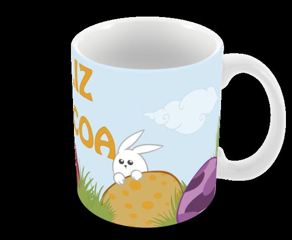 Caneca Polímero Feliz Páscoa Personalizada