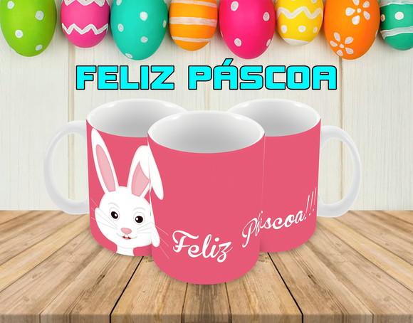 Caneca Polímero Feliz Páscoa Personalizada