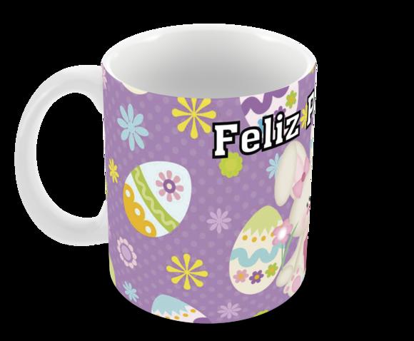 Caneca Polímero Feliz Páscoa Personalizada