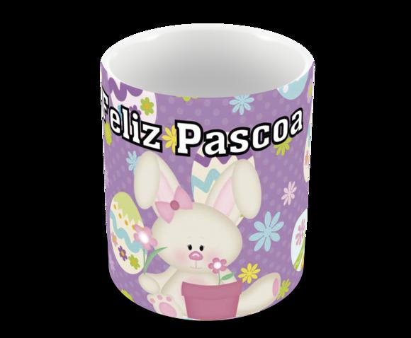 Caneca Polímero Feliz Páscoa Personalizada