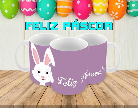 Caneca Polímero Feliz Páscoa Personalizada