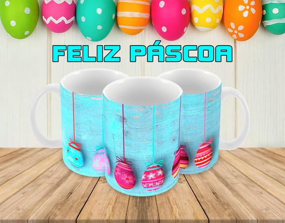 Caneca Polímero Feliz Páscoa Personalizada