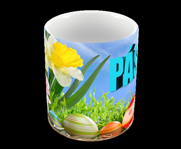 Caneca Polímero Feliz Páscoa Personalizada