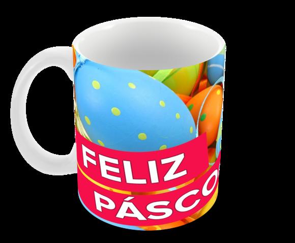 Caneca Polímero Feliz Páscoa Personalizada