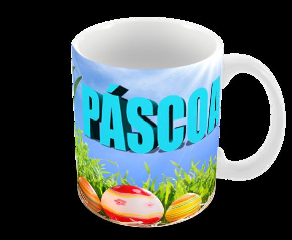 Caneca Polímero Feliz Páscoa Personalizada