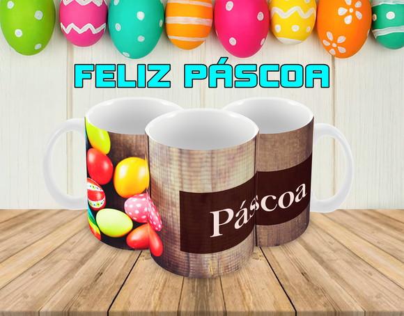 Caneca Polímero Feliz Páscoa Personalizada