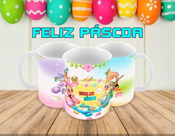 Caneca Polímero Feliz Páscoa Personalizada