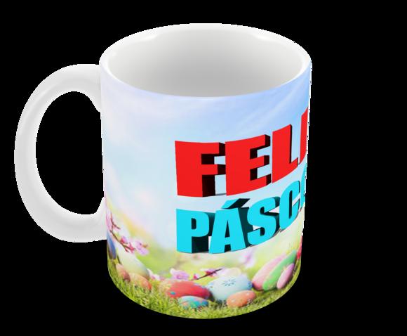 Caneca Polímero Feliz Páscoa Personalizada
