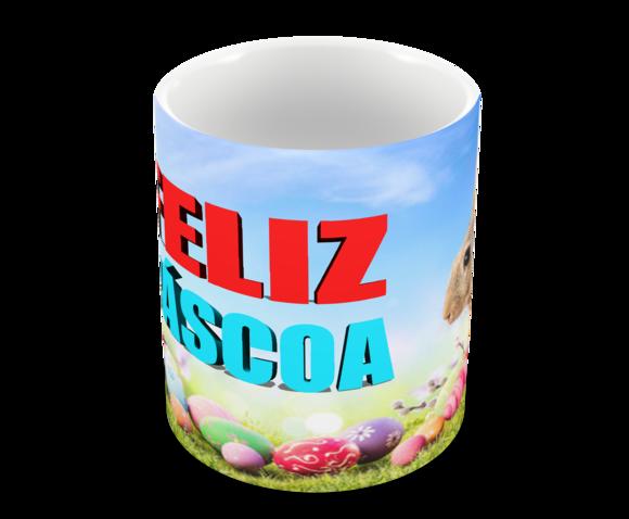 Caneca Polímero Feliz Páscoa Personalizada
