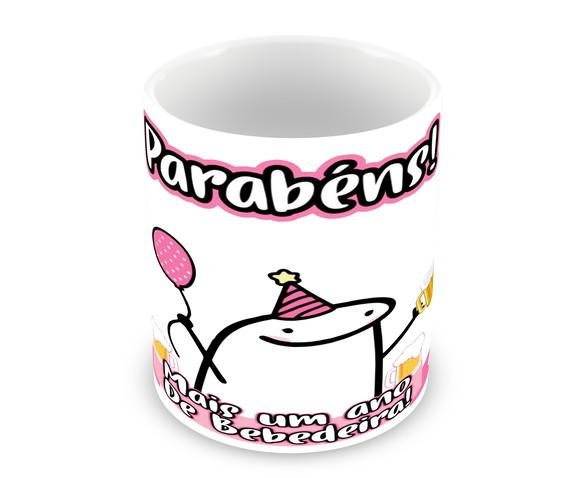 Caneca Polímero Flork Aniversário Personalizada