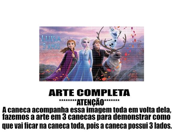 Caneca Polímero Frozen 2 com Nome Personalizada
