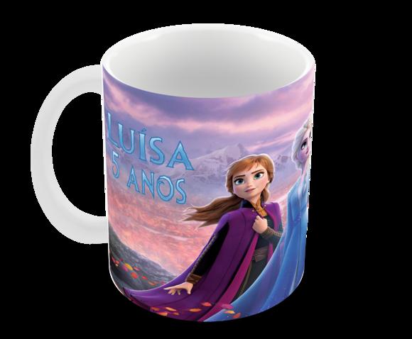 Caneca Polímero Frozen 2 com Nome Personalizada