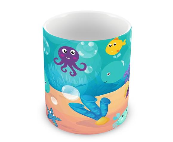Caneca Polímero Fundo do Mar Personalizada