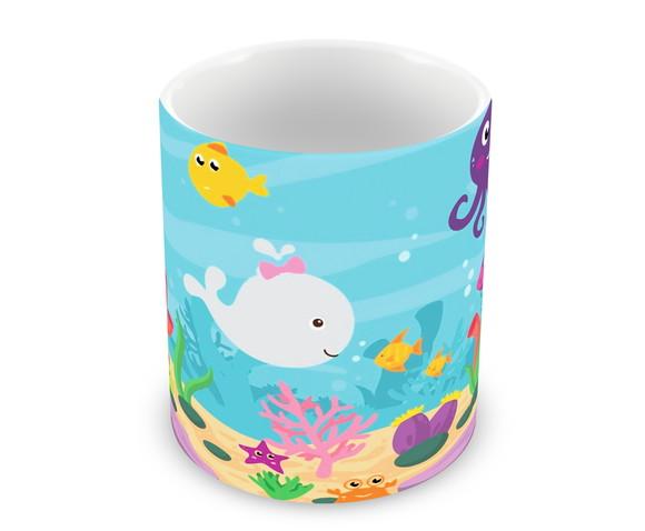Caneca Polímero Fundo do Mar Personalizada