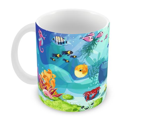 Caneca Polímero Fundo do Mar Personalizada