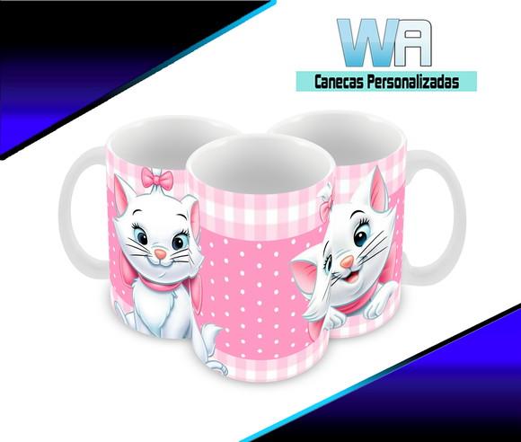 Caneca Polímero Gatinha Marie Personalizada